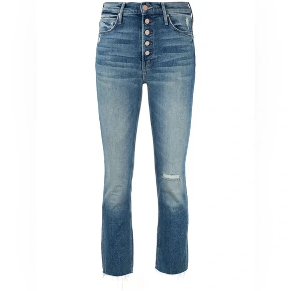 MOTHER The Pixie Dazzler Ankle Fray Straight Leg Jeans in Love Pop Size 26 CBK - Picture 12 of 12